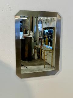 Large Wall Mirror with Wide Brushed Metal Frame - 4315678