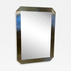 Large Wall Mirror with Wide Brushed Metal Frame - 4319515
