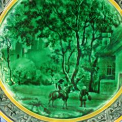 Large Wedgwood Majolica Plate with Country House Scene - 2156866