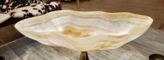 Large White Gold and Rust Hand Carved Onyx Bowl or Centerpiece - 1480072