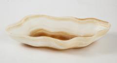 Large White Gold and Rust Hand Carved Onyx Bowl or Centerpiece - 1480096