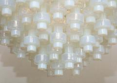 Large White Opalescent Murano Glass Chandelier - 2665085