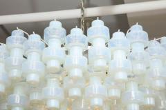 Large White Opalescent Murano Glass Chandelier - 2665087