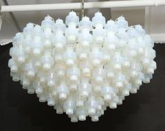 Large White Opalescent Murano Glass Chandelier - 2665153