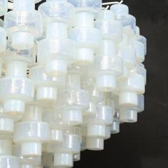 Large White Opalescent Murano Glass Chandelier - 2665154