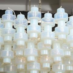 Large White Opalescent Murano Glass Chandelier - 2665155