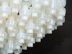 Large White Opalescent Murano Glass Chandelier - 2665156