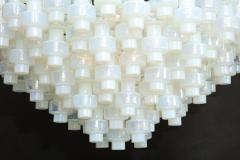 Large White Opalescent Murano Glass Chandelier - 2665157