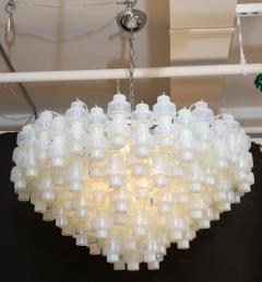 Large White Opalescent Murano Glass Chandelier - 2665158