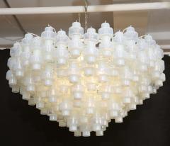 Large White Opalescent Murano Glass Chandelier - 2665160