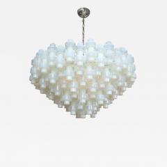 Large White Opalescent Murano Glass Chandelier - 2671960