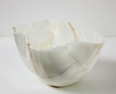 Large White Polished Onyx Bowl or Centerpiece - 3112337