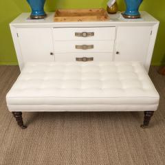 Large White Tufted Ottoman - 1098425