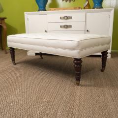 Large White Tufted Ottoman - 1098427