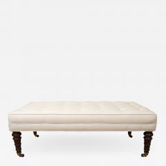 Large White Tufted Ottoman - 1100521