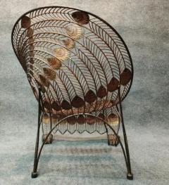 Large Wrought Iron Sculptural Peacock Chair Brutalist Mid Century Inspired - 3862575