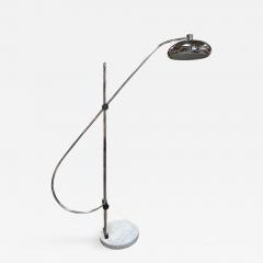 Large and Adjustable Midcentury Arc Marble and Chrome Floor Lamp Italy 1970s - 1537434