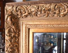 Large and Elegant Beveled Gilt Wood Frame Fire Mantle Hanging Wall Mirror - 802048