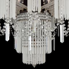 Large and Impressive Bohemian Cut and Frosted Glass Chandelier - 4744504