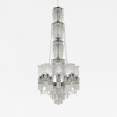 Large and Impressive Bohemian Cut and Frosted Glass Chandelier - 4745398