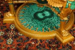 Large and Impressive Empire Style Ormolu and Malachite Center Table - 2458297