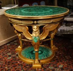 Large and Impressive Empire Style Ormolu and Malachite Center Table - 2458298