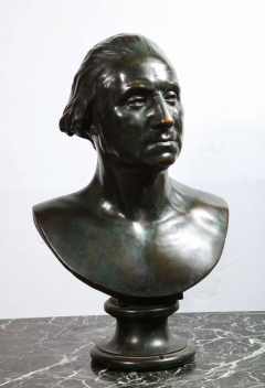 Large and Rare Patinated Bronze Bust of George Washington by F Barbedienne - 2433750