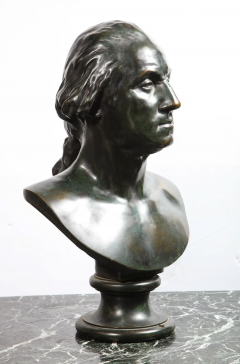 Large and Rare Patinated Bronze Bust of George Washington by F Barbedienne - 2433754