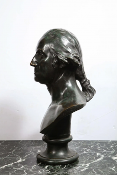 Large and Rare Patinated Bronze Bust of George Washington by F Barbedienne - 2433756