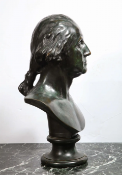 Large and Rare Patinated Bronze Bust of George Washington by F Barbedienne - 2433758