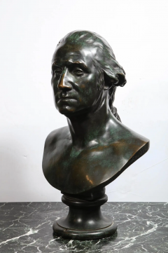 Large and Rare Patinated Bronze Bust of George Washington by F Barbedienne - 2433760