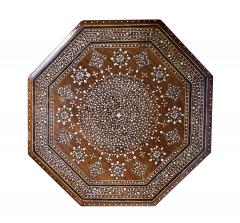 Large and intricately inlaid Anglo Indian octagonal side traveling table - 2809111