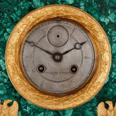 Large and very fine French Empire period ormolu and malachite mantel clock - 3606537