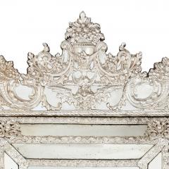 Large antique French silvered rectangular mirror - 1577220