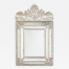 Large antique French silvered rectangular mirror - 1579239