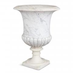 Large antique carved white marble Medici vase garden urn - 3239647