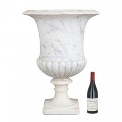 Large antique carved white marble Medici vase garden urn - 3239648