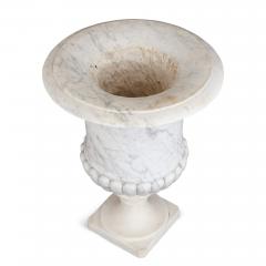 Large antique carved white marble Medici vase garden urn - 3239649