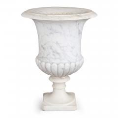Large antique carved white marble Medici vase garden urn - 3239651