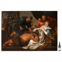 Large antique oil painting of Samson and Delilah after Anthony van Dyck - 3364592