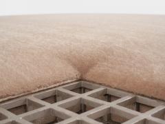 Large bench ottoman by Carla Sozzani in Milan mohair velvet 1990s - 4239826