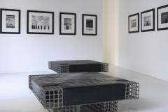 Large bench ottoman by Carla Sozzani in Milan mohair velvet 1990s - 4239827