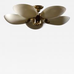 Large brass and glass chandelier - 4309954