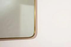 Large brass wall mirror with integrated lights Italy 1950s - 3662372