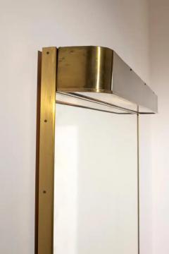 Large brass wall mirror with integrated lights Italy 1950s - 3662378