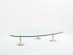 Large brutalist forme libre coffee table gilt wrought iron 1970 - 3440804