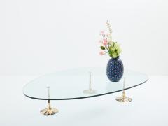 Large brutalist forme libre coffee table gilt wrought iron 1970 - 3440809