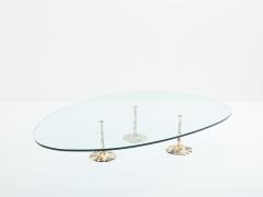 Large brutalist forme libre coffee table gilt wrought iron 1970 - 3440810