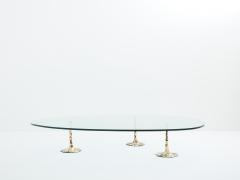 Large brutalist forme libre coffee table gilt wrought iron 1970 - 3440812