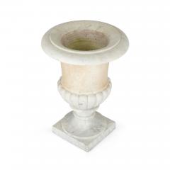 Large carved white marble campagna form garden urn - 3122361